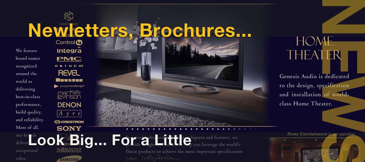 Audio Video Dealer increase business and customers with AV newsletters and brochures